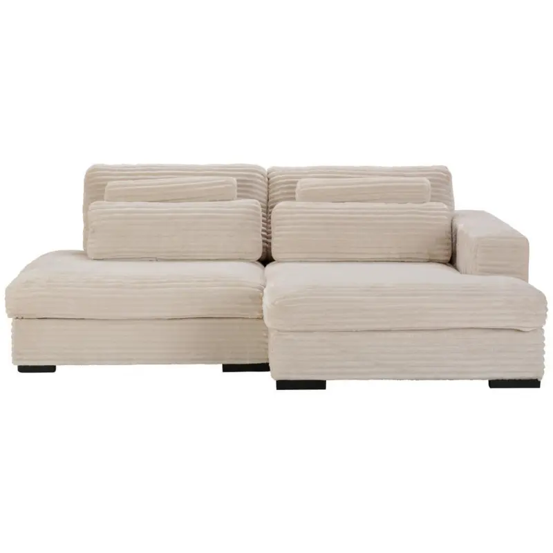 Ecksofa in Cord Naturfarben
