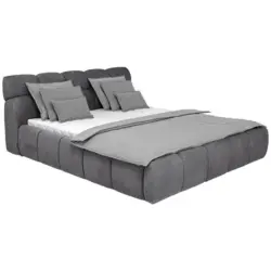 Polsterbett inkl. Bettkasten Lattenrost, Bettkasten Anthrazit 140/200 cm