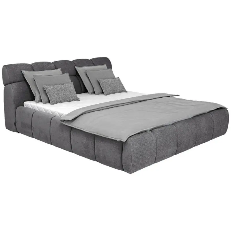 Polsterbett inkl. Bettkasten Lattenrost, Bettkasten Anthrazit 140/200 cm