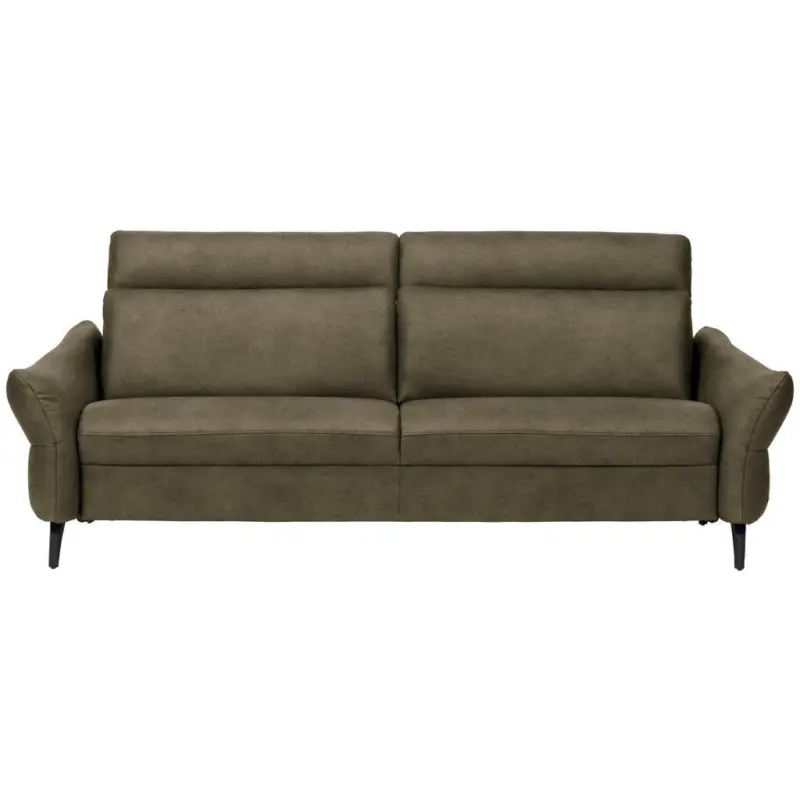 3-Sitzer-Sofa in Echtleder Olivgr&uuml;n