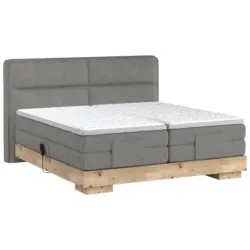 Boxspringbett 160/200 cm in Taupe, Eichefarben