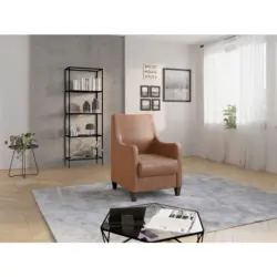 Sessel in Mikrofaser Cognac