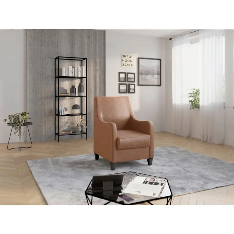 Sessel in Mikrofaser Cognac