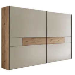 Schwebet&uuml;renschrank in Eichefarben, Champagner