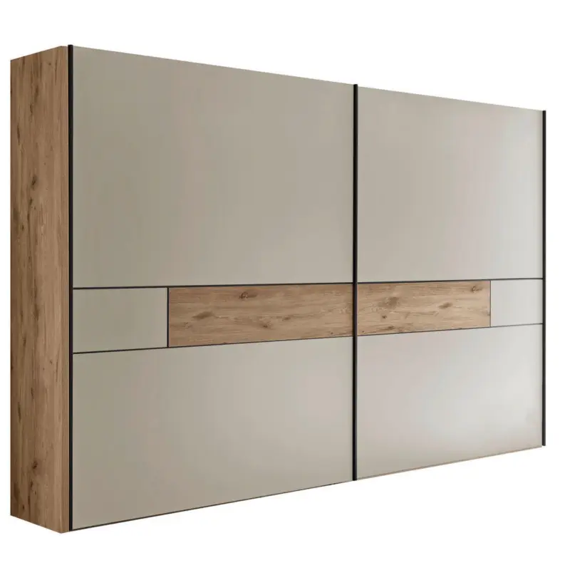 Schwebet&uuml;renschrank in Eichefarben, Champagner