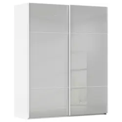 Schwebet&uuml;renschrank in Grau, Wei&szlig;