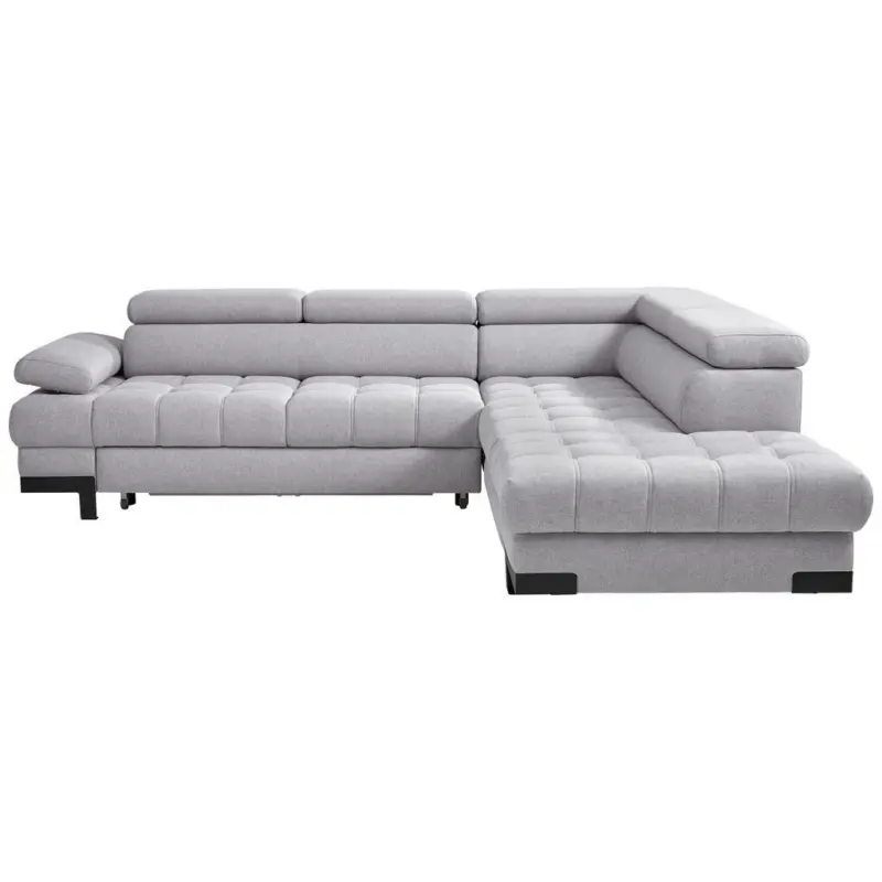 Ecksofa in Webstoff Grau 263/223 cm