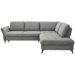 Ecksofa in Chenille Hellgrau 288/233 cm