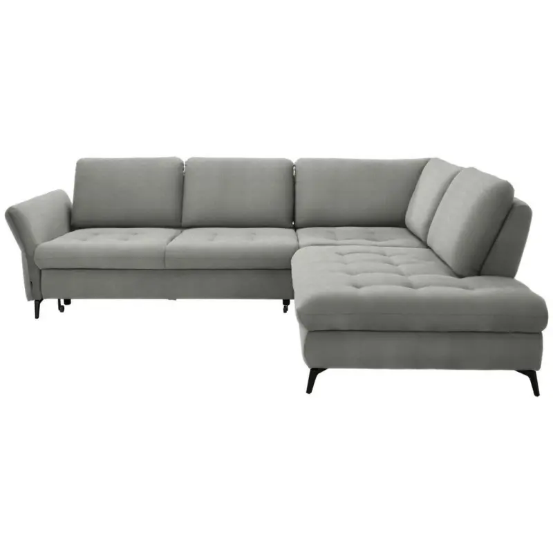 Ecksofa in Chenille Hellgrau 288/233 cm