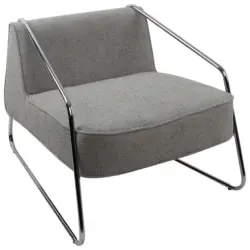 Designsessel in Webstoff Beige