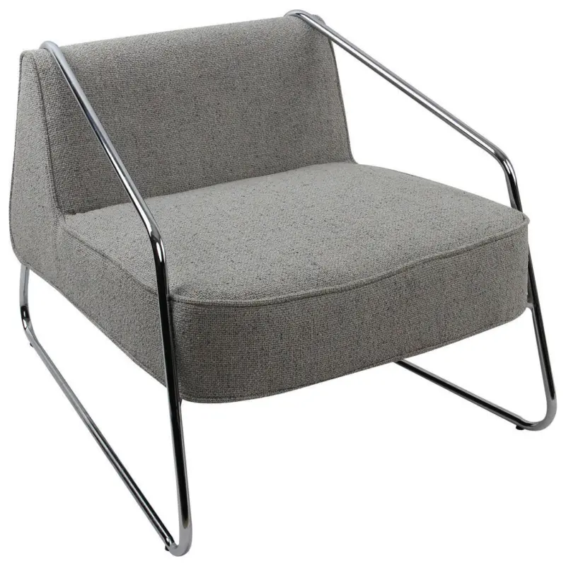 Designsessel in Webstoff Beige