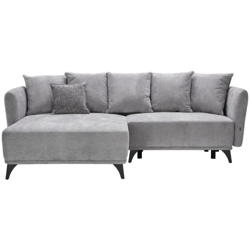 Ecksofa in Chenille Grau 172/255 cm