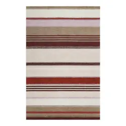 Flachwebeteppich 200/290 cm Petrol Braun, Bordeaux, Beige