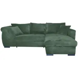 Ecksofa in Cord Dunkelgr&uuml;n