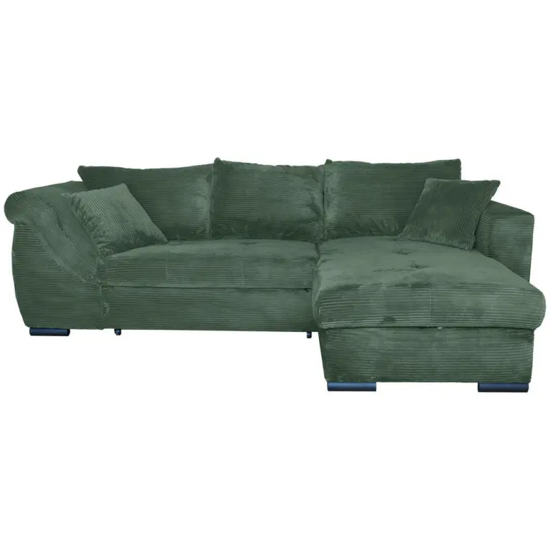 Ecksofa in Cord Dunkelgr&uuml;n
