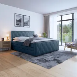 Boxspringbett 180/200 cm in Blau