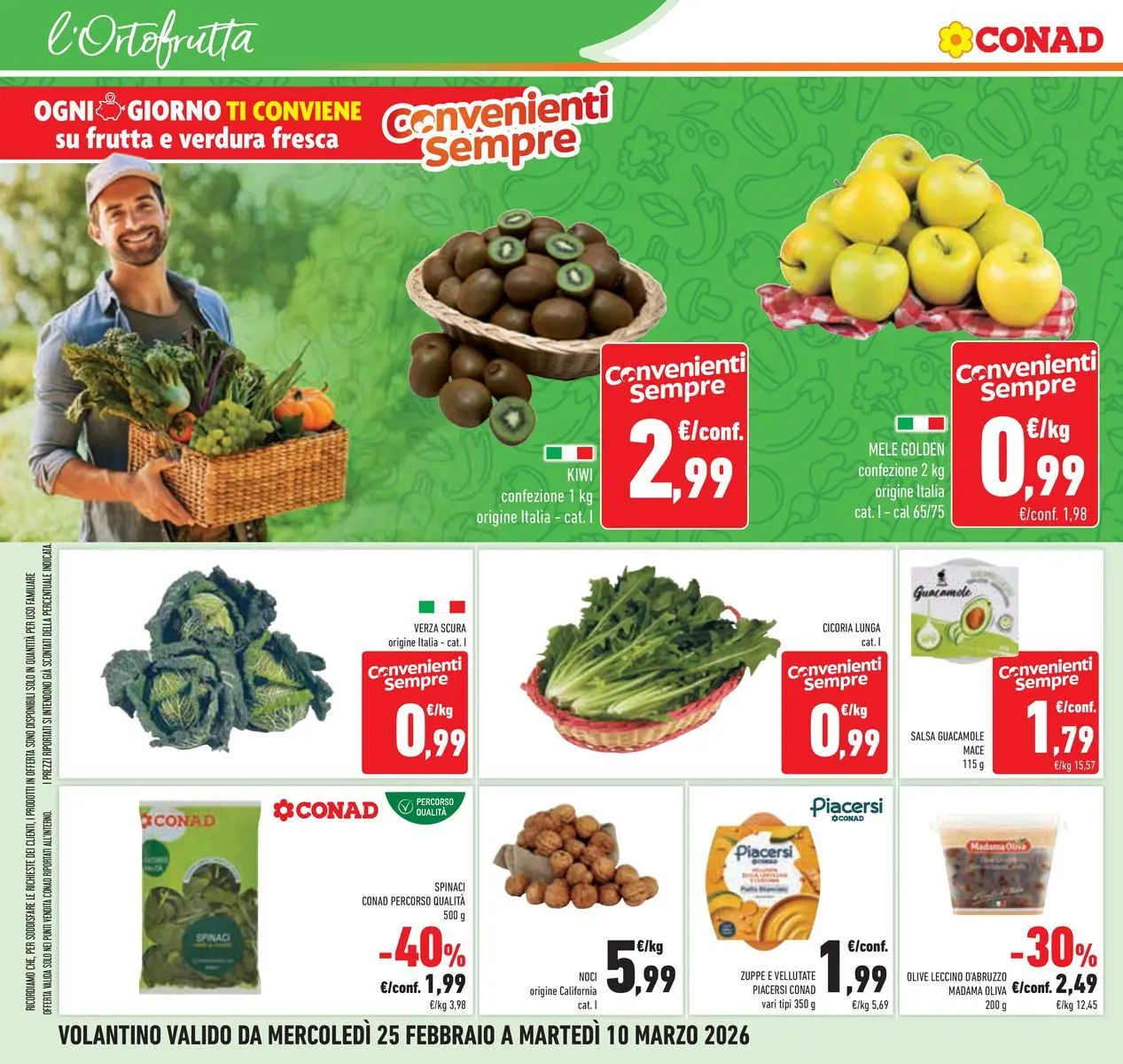 Volantino Conad dal 25/02/2026 > Anteprima | Pagina: 8 | Prodotti: Mele, Kiwi, Salsa, Olive