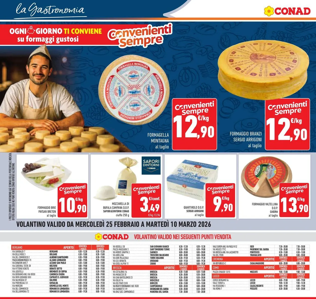 Volantino Conad dal 25/02/2026 > Anteprima | Pagina: 12 | Prodotti: Mozzarella, Formaggio, Grappa