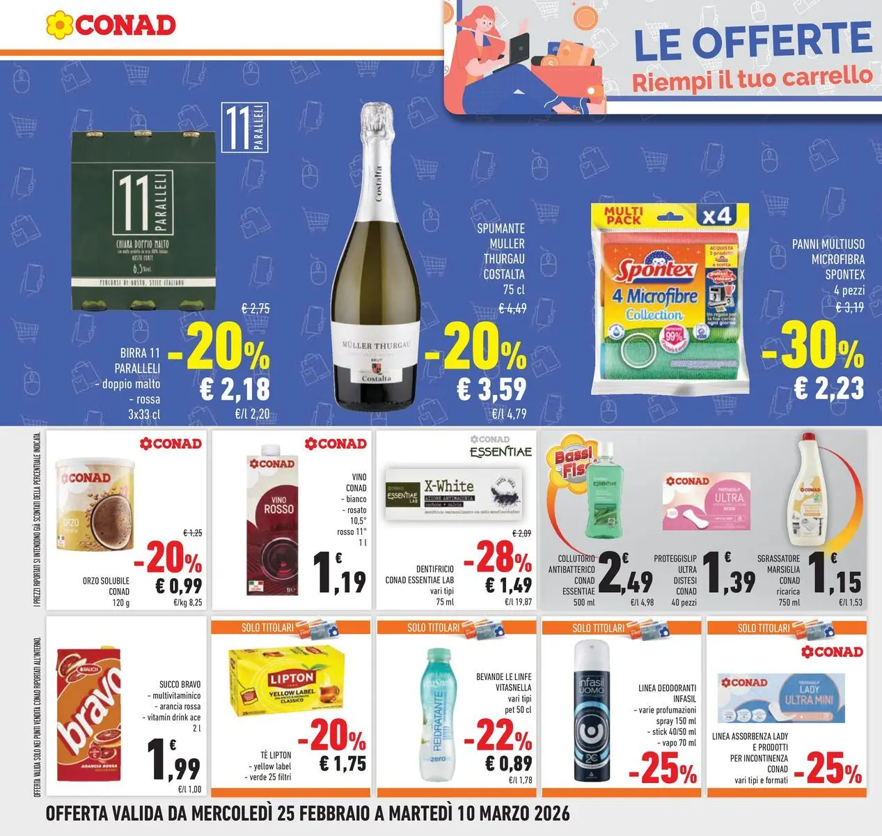 Volantino Conad dal 25/02/2026 > Anteprima | Pagina: 28 | Prodotti: Succo, Collutorio, Spumante, Arancia