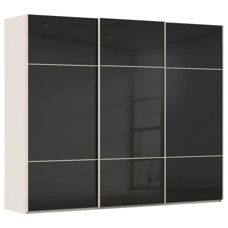 Schwebet&uuml;renschrank in Schwarz, Champagner