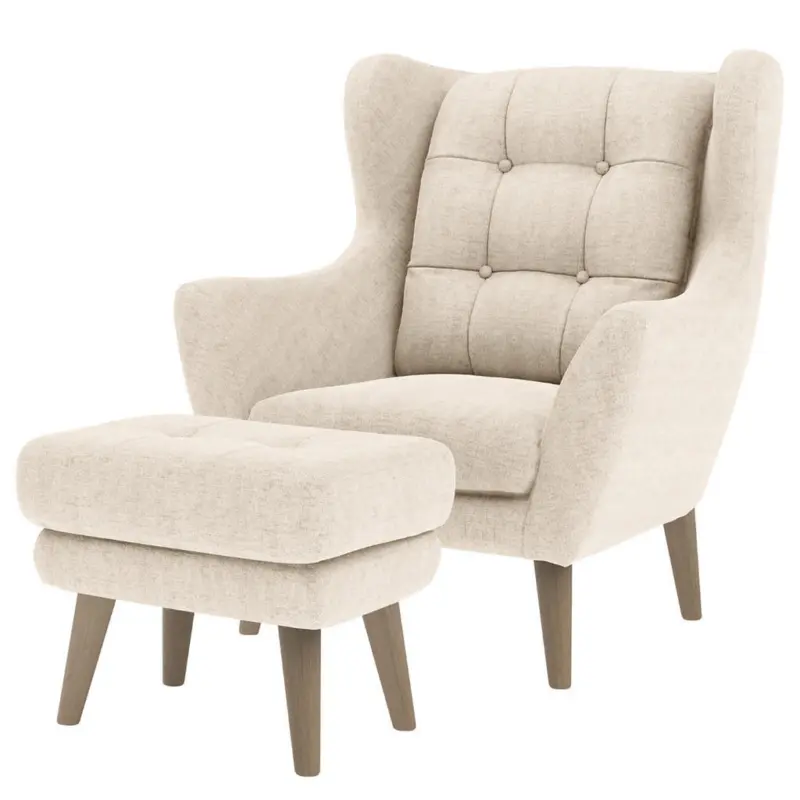 Sesselset in Webstoff Silberfarben