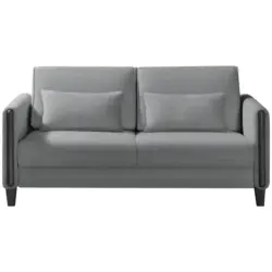 Schlafsofa in Webstoff Grau, Schwarz