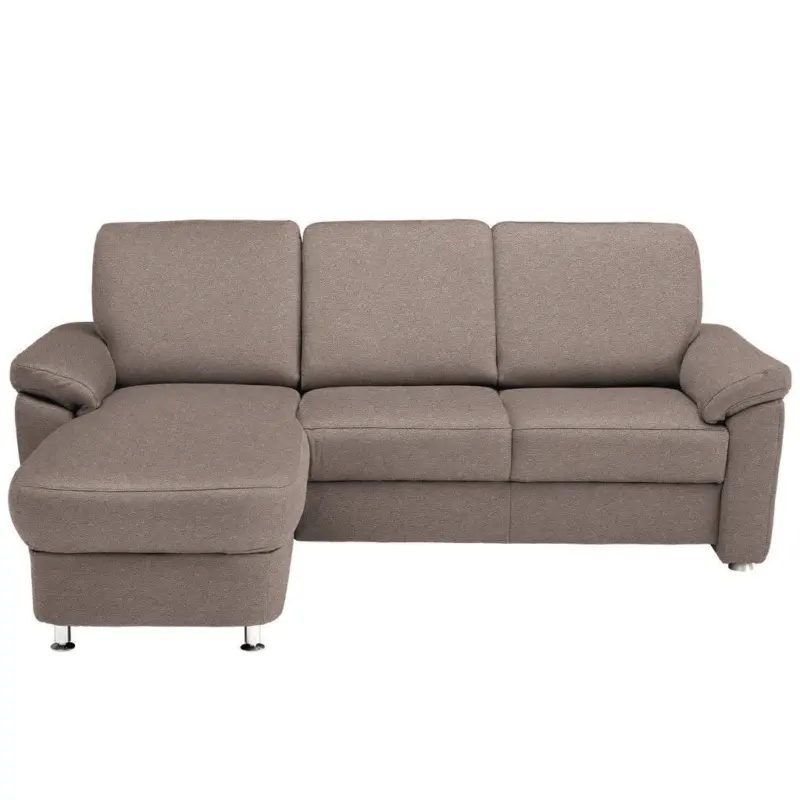 Ecksofa in Flachgewebe Graubraun 163/220 cm