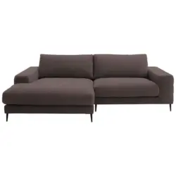 Ecksofa in Flachgewebe Hellbraun 177/253 cm