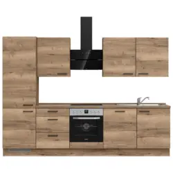 K&uuml;chenleerblock 300 cm in Eiche dunkel