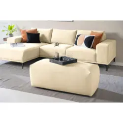 Hocker in Textil Beige