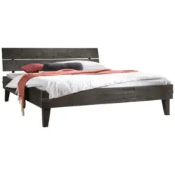 Bett 100/200 cm in Grau, Akaziefarben