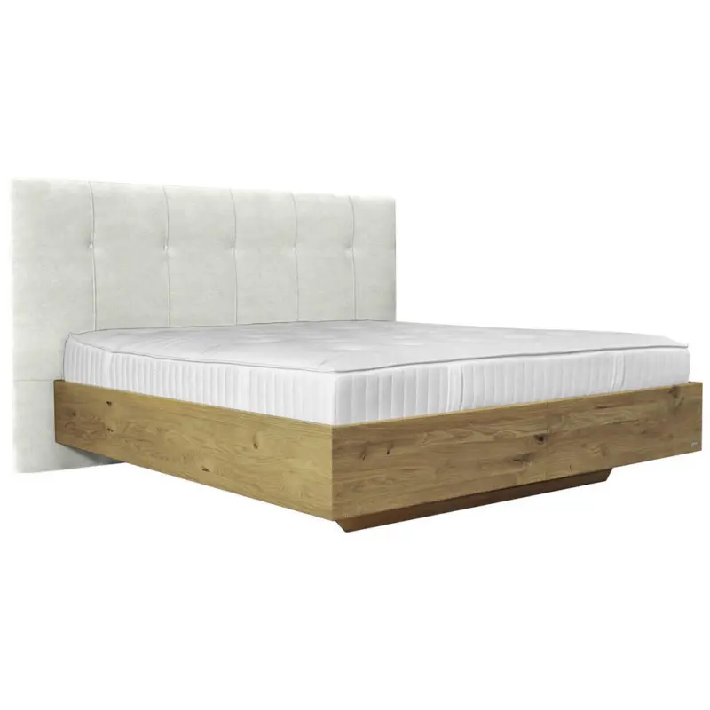 Boxspringbett 160/200 cm in Wildeiche, Grauwei&szlig;