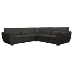 Ecksofa in Flachgewebe Anthrazit 266/266 cm