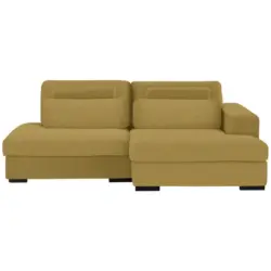Ecksofa in Chenille Currygelb