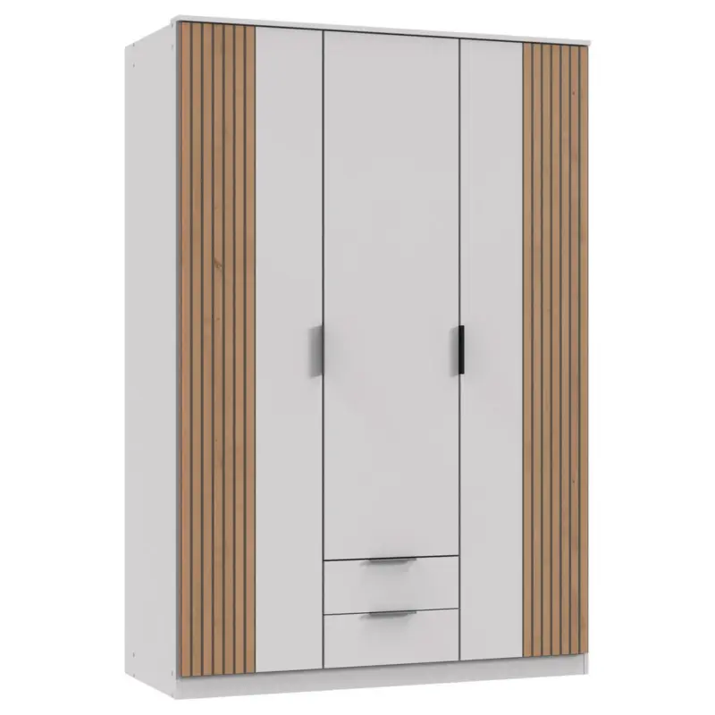 Kleiderschrank in Wei&szlig;, Eiche Artisan