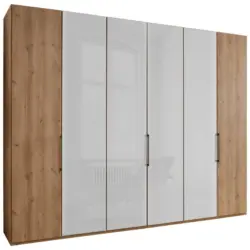 Dreht&uuml;renschrank in Wei&szlig;, Eiche Bianco