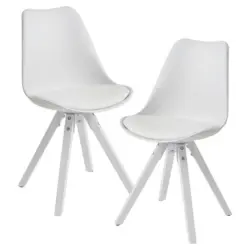 Stuhl-Set 2 St&uuml;ck abwischbar Lederlook