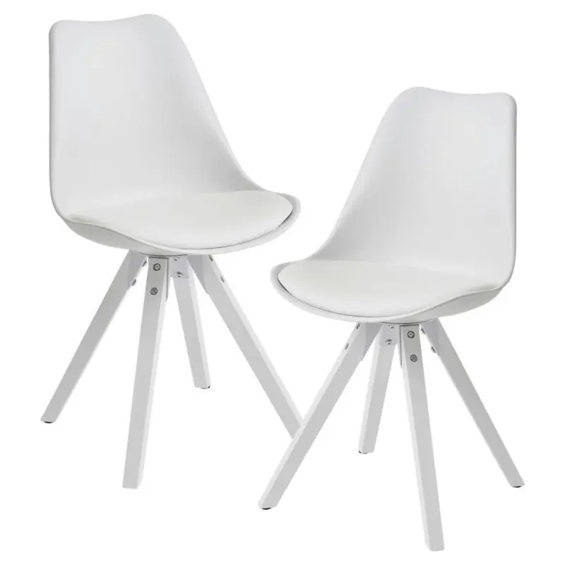 Stuhl-Set 2 St&uuml;ck abwischbar Lederlook