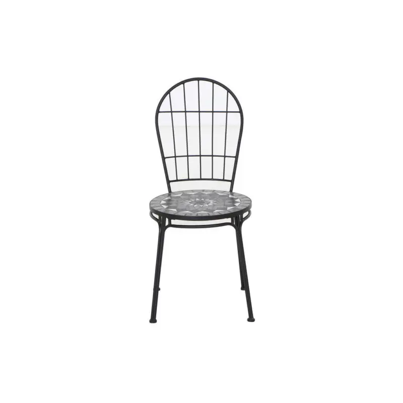 Stapelstuhl in Metall, Keramik Schwarz