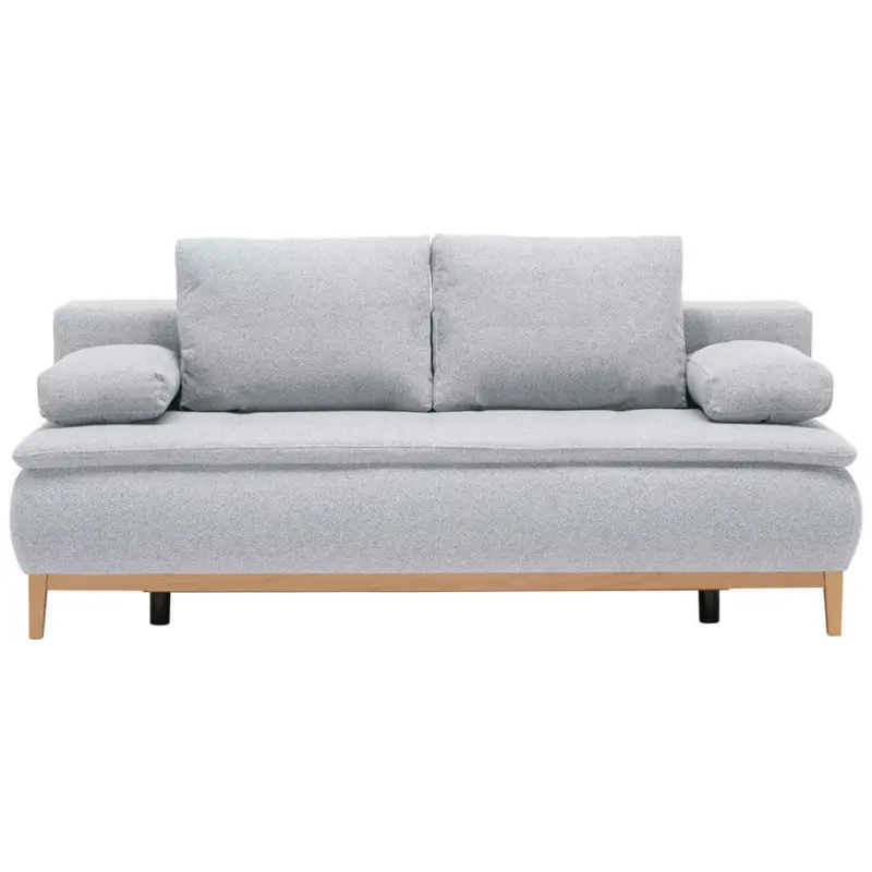 Boxspringsofa in Webstoff Hellgrau Skandinavisch