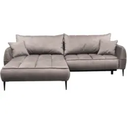 Ecksofa in Velours Beige 189/260 cm