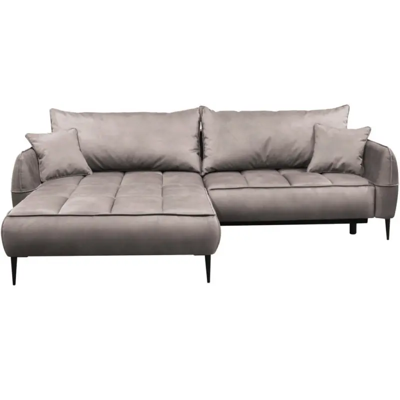 Ecksofa in Velours Beige 189/260 cm