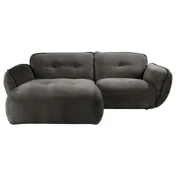 Ecksofa BE Fluffy in Chenille Anthrazit 184/269 cm