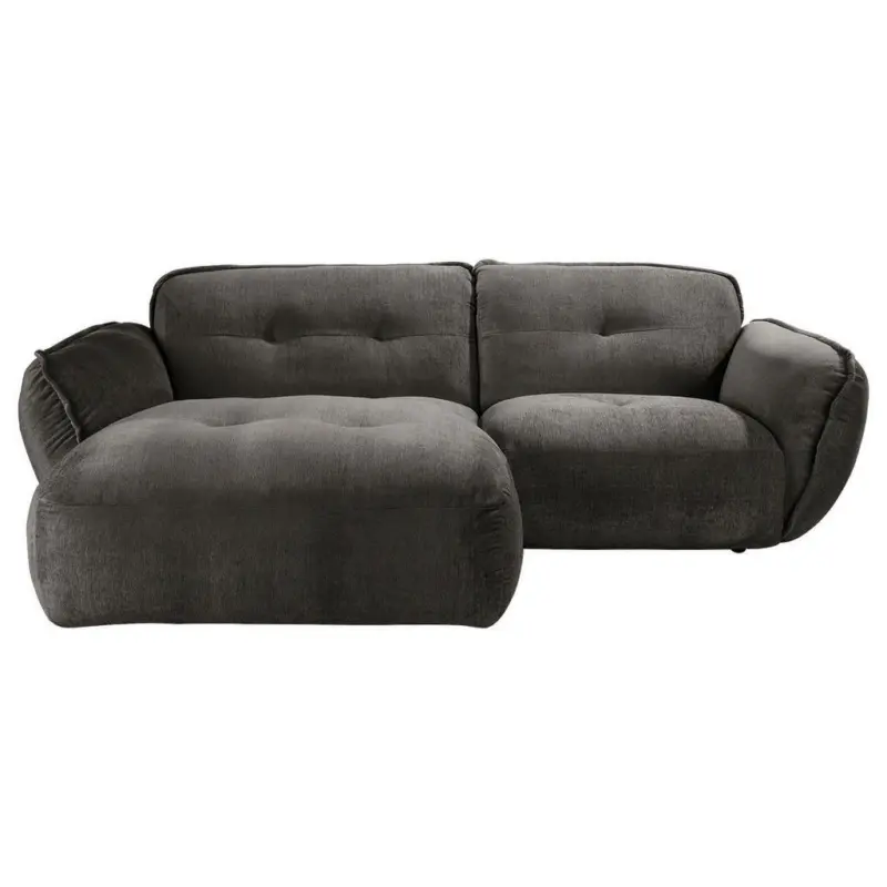 Ecksofa BE Fluffy in Chenille Anthrazit 184/269 cm