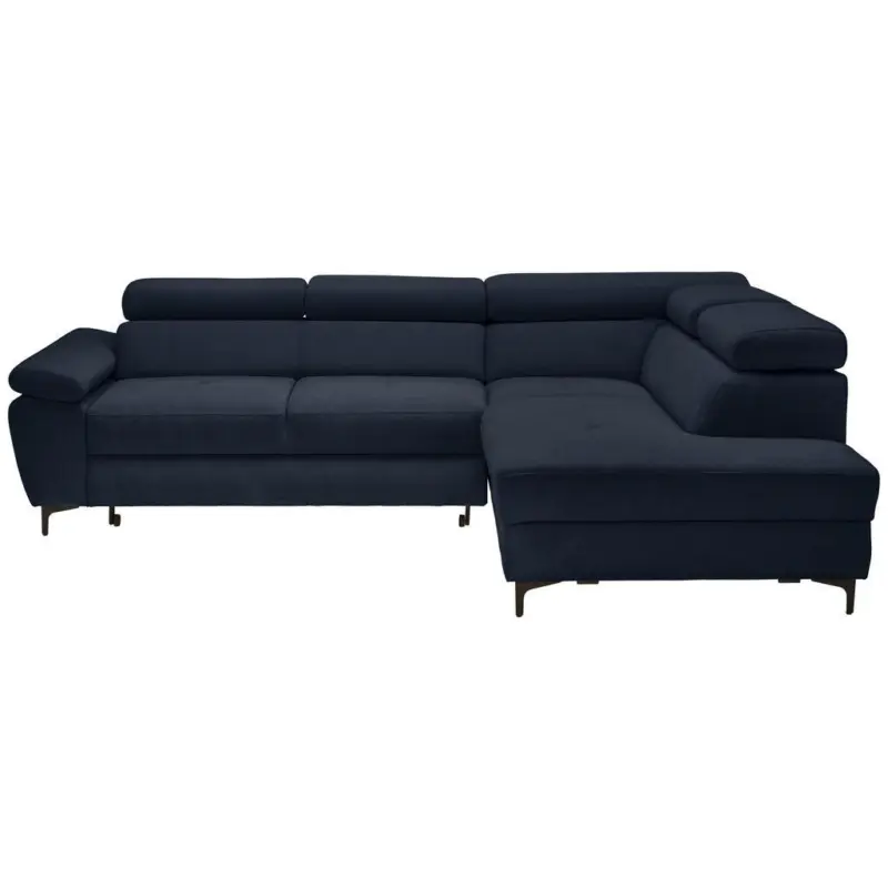Ecksofa Combo in Flachgewebe Dunkelblau 266/206 cm