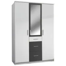 Kleiderschrank in Graphitfarben, Wei&szlig;