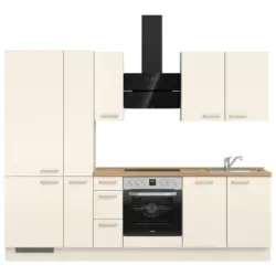 K&uuml;chenleerblock 270 cm in Eichefarben, Magnolie