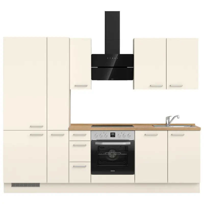 K&uuml;chenleerblock 270 cm in Eichefarben, Magnolie