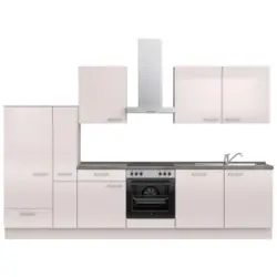 K&uuml;chenleerblock 330 cm in Schieferfarben, Hellgrau