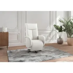 Relaxsessel in Leder Wei&szlig;